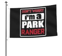 Drapeau De Jardin Double Couture Drapeaux Ne Vous Inquiétez Pas, Je Suis Un Gardien De Parc Décoratifs Bannière Extérieure Pour Anniversaire Jardin Maison 90X150Cm