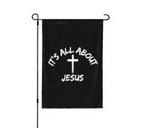 Drapeau de jardin double face 12 x 18, « Il s'agit de Jésus », Dieu chrétien, Ch rlie Ki k, décoration pour la maison, l'extérieur, le jardin, bannière