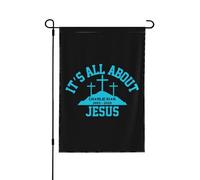 Drapeau de jardin double face 12 x 18, « Il s'agit de Jésus », Dieu chrétien, Ch rlie Ki k, décoration pour la maison, l'extérieur, le jardin, bannière