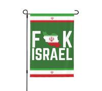 Drapeau de jardin double face 12x18, F KIsrael Pas de guerre avec l'Iran Je soutiens la paix avec l'Iran Drapeaux de jardin 12x18 Décoration extérieure de vacances Bannière Panneau