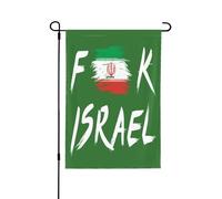 Drapeau de jardin double face 12x18 « FK Fuck Israel » - Pas de guerre avec l'Iran - Je soutiens l'Iran - Drapeaux de paix pour la cour - Décoration extérieure de Noël
