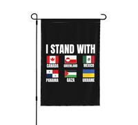 Drapeau de jardin double face 12x18 « Je soutiens le Canada, le Groenland, le Mexique, le Panama, Gaza et l'Ukraine » - Décoration extérieure pour les fêtes