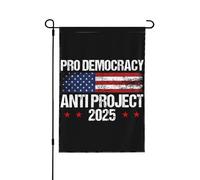 Drapeau de jardin double face 12x18 Pro-Démocratie Anti-Projet 2025 - Panneau « 47 » - Interdit aux moins de 1