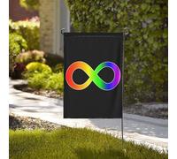 Drapeau de jardin double face 28" x 40" (71 x 102 cm) avec symbole de l'infini pour la sensibilisation à l'autisme