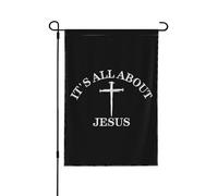 Drapeau de jardin double face 28 x 40 cm, « Tout est question de Jésus », Dieu chrétien, Ch rlie Ki k, décoration pour la maison, l'extérieur, le jardin, bannière