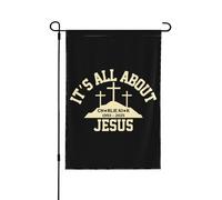 Drapeau de jardin double face 28 x 40 cm, « Tout est question de Jésus », Dieu chrétien, Ch rlie Ki k, décoration pour la maison, l'extérieur, le jardin, bannière
