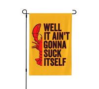 Drapeau de jardin double face 28x40 « Ça ne va pas se sucer tout seul » (homard, écrevisses, bannière pour maison ou cour)