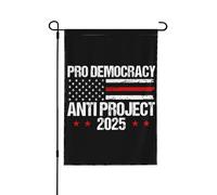 Drapeau de jardin double face 28x40 Pro-Démocratie Anti-Projet 2025 - Sans support
