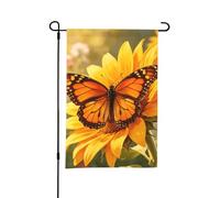 Drapeau de jardin double face 30,5 x 45,7 cm | Bannière décorative en forme de papillon monarque pour anniversaire, mariage, animal de compagnie et pendaison de crémaillère