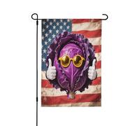Drapeau de jardin double face 30,5 x 45,7 cm, drapeaux de bienvenue pour extérieur, Pâques, été, décorations de jardin pour toutes les saisons (chou violet)