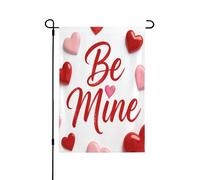 Drapeau de jardin double face 30,5 x 45,7 cm, drapeaux de bienvenue pour extérieur, Pâques, été, décorations de jardin pour toutes les saisons (Be Mine)