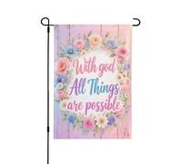 Drapeau de jardin double face 30,5 x 45,7 cm, drapeaux de bienvenue pour extérieur, Pâques été, décorations de jardin pour toutes les saisons (toutes choses possibles)