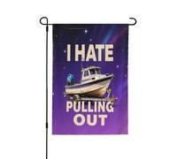 Drapeau de jardin double face 30,5 x 45,7 cm, drapeaux de bienvenue pour l'extérieur, Pâques et été, décorations de jardin pour toutes les saisons (dirigeable haine tirant)