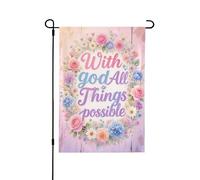 Drapeau de jardin double face 30,5 x 45,7 cm, drapeaux de bienvenue pour l'extérieur, Pâques, été, décorations de jardin pour toutes les saisons (toutes choses possibles)