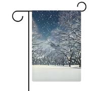 Drapeau de jardin double face 30,5 x 45,7 cm : la neige d'hiver qui tombe dans le parc, les drapeaux de jardin sont durables, beaux et polyvalents décorations d'extérieur