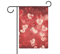 Drapeau de jardin double face 30,5 x 45,7 cm : les drapeaux de jardin en forme de cœur d'amour pour la Saint-Valentin sont durables, beaux et polyvalents décorations d'extérieur