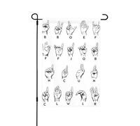 Drapeau de jardin double face 30 x 45 cm - Petits drapeaux de cour pour décorations extérieures - Langue des signes saisonniers - Drapeaux de jardin décoratifs d'extérieur - Drapeau de bienvenue pour