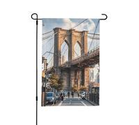 Drapeau de jardin double face 30 x 45 cm - Petits drapeaux de cour pour décorations extérieures saisonnières du pont de Brooklyn - Bannière décorative d'extérieur pour cour, pelouse, terrasse, ferme