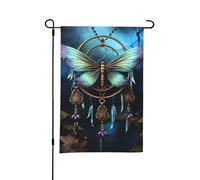 Drapeau de jardin double face 30 x 45 cm - Petits drapeaux de cour pour décorations extérieures saisonnières - Attrape-rêves - Libellule - Drapeaux de jardin décoratifs d'extérieur - Drapeau de