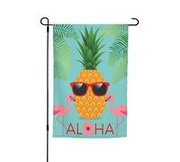 Drapeau de jardin double face 45 x 30 cm, ananas flamant rose, drapeaux de jardin pour extérieur, toutes saisons, bannière décorative pour porche, terrasse, pelouse, drapeaux de maison en polyester