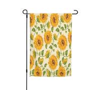 Drapeau de jardin double face 45 x 30 cm, beau drapeau de jardin jaune tournesol pour extérieur, toutes saisons, bannière décorative d'extérieur pour porche, terrasse, pelouse, drapeaux de maison