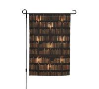 Drapeau de jardin double face 45 x 30 cm, bibliothèque de bibliothèque, drapeaux de jardin pour l'extérieur, toutes saisons, bannière décorative d'extérieur pour porche, terrasse, pelouse, drapeaux de