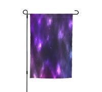 Drapeau de jardin double face 45 x 30 cm, drapeau de jardin violet ciel magique pour extérieur, toutes saisons, bannière décorative pour porche, terrasse, pelouse, drapeaux de maison en polyester