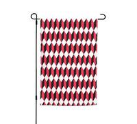 Drapeau de jardin double face 45 x 30 cm, drapeaux de jardin à carreaux rouges 3D pour extérieur, toutes saisons, bannière décorative pour porche, terrasse, pelouse, drapeaux de maison en polyester