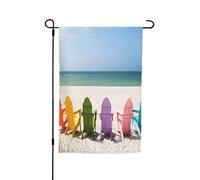 Drapeau de jardin double face 45 x 30 cm, drapeaux de jardin à côté du ciel bleu pour l'extérieur, toutes saisons, bannière décorative d'extérieur pour porche, terrasse, pelouse, drapeaux de maison