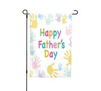 Drapeau de jardin double face 45 x 30 cm, drapeaux de jardin « Hand Happy Fathers Day » pour l'extérieur, toutes saisons, bannière décorative d'extérieur pour porche, terrasse, pelouse, drapeaux de