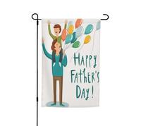Drapeau de jardin double face 45 x 30 cm, drapeaux de jardin « Happy Fathers Day by Son » pour l'extérieur, toutes saisons, bannière décorative d'extérieur pour porche, terrasse, pelouse, drapeaux de