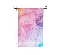 Drapeau de jardin double face 45 x 30 cm, marbre coloré rose, bleu, violet, drapeaux de jardin pour extérieur, toutes saisons, bannière décorative pour porche, terrasse, pelouse, drapeaux de maison