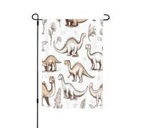 Drapeau de jardin double face 71,1 x 101,6 cm, drapeaux de bienvenue pour extérieur, Pâques, été, décorations de jardin pour toutes les saisons (dinosaures)