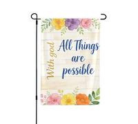 Drapeau de jardin double face 71,1 x 101,6 cm, drapeaux de bienvenue pour extérieur, Pâques, été, décorations de jardin pour toutes les saisons (toutes les choses sont possibles)