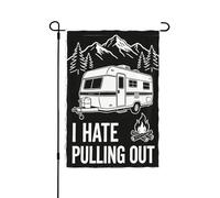 Drapeau de jardin double face 71,1 x 101,6 cm, drapeaux de bienvenue pour extérieur, Pâques, été, décorations de jardin pour toutes les saisons (haine tirer un camping-car)