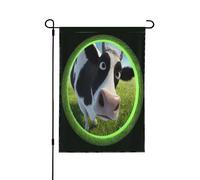 Drapeau de jardin double face 71,1 x 101,6 cm, drapeaux de bienvenue pour extérieur, Pâques, été, décorations de jardin pour toutes les saisons (vache qui vous regarde)