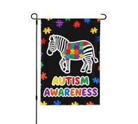 Drapeau de jardin double face 71,1 x 101,6 cm, drapeaux de bienvenue pour extérieur, Pâques, été, décorations de jardin pour toutes les saisons (puzzle coloré, zèbre)