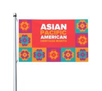 Drapeau de jardin double face 90 x 150 cm (3 x 5 pi) avec œillets en laiton, pour le Mois du patrimoine des Américains d'origine asiatique et des îles du Pacifique