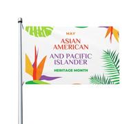 Drapeau de jardin double face 90 x 150 cm (3 x 5 pi) avec œillets en laiton, pour le Mois du patrimoine des Américains d'origine asiatique et des îles du Pacifique