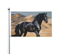 Drapeau de jardin double face 91 x 152 cm Drapeau extérieur Cheval arabe noir Drapeau de jardin amusant Bannières de bienvenue pour la maison et le jardin