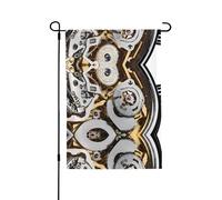 Drapeau de jardin double face à engrenages steampunk cool 71,1 x 101,6 cm (léger) - Impression intégrale vibrante pour cour, jardin, terrasse ou porche