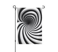 Drapeau de jardin double face à illusion d'optique en spirale - Bannière à suspendre pour décoration de cour - 71,1 x 101,6 cm