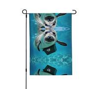 Drapeau de jardin double face à lamantins des Antilles de l'Ouest 71,1 x 101,6 cm (léger) - Impression intégrale vibrante pour cour, jardin, terrasse ou porche