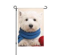 Drapeau de jardin double face à motif chiot berger allemand, effet bokeh, vertical, 30 x 45 cm (12 x 18 pouces).
