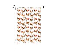 Drapeau de jardin double face à motif coq et poules aquarelle, idéal pour l'extérieur ou le jardin, décoration de patio, 45,7 x 30,5 cm