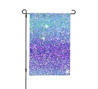 Drapeau de jardin double face à paillettes violet et bleu ombré, idéal pour l'extérieur ou le jardin, décoration de patio, 45,7 x 30,5 cm