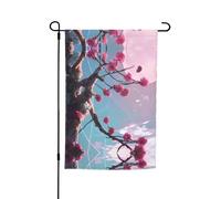 Drapeau de jardin double face à petites fleurs roses - 30,5 x 45,7 cm - Décoration extérieure - Impression intégrale résistante à la décoloration - Bannière décorative saisonnière pour terrasse