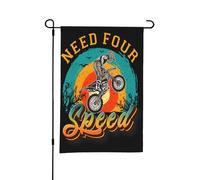 Drapeau de jardin double face à quatre vitesses pour motocross et motos tout-terrain, idéal pour l'extérieur ou le jardin, 45,7 x 30,5 cm