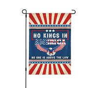Drapeau de jardin double face « Amérique, pas de roi en Amérique » - Drapeau d'extérieur de bienvenue pour jardin, 31,8 x 45,7 cm