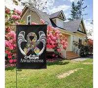Drapeau de jardin double face « Angel Wings » pour la sensibilisation à l'autisme infantile, 71 x 101 cm, décoration extérieure